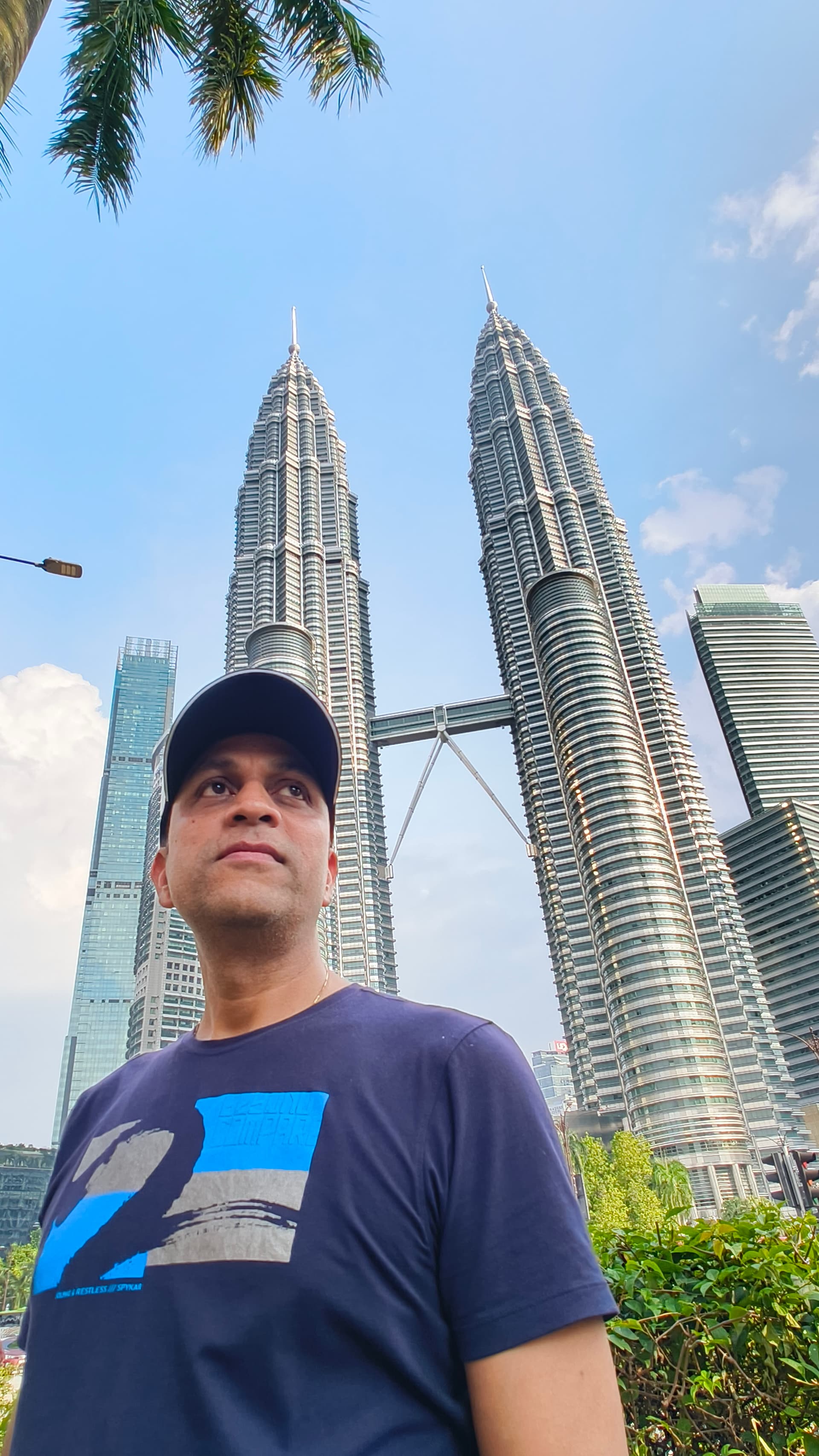 Portrait in front of tower